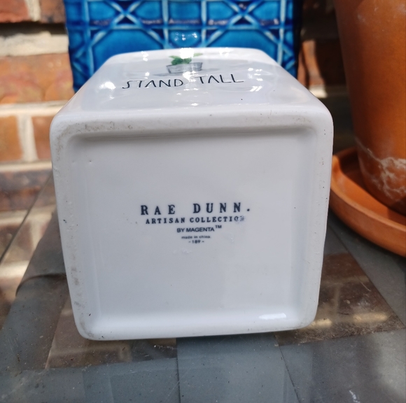 Rae Dunn Artisan Collection Magenta 'STAND TALL' Cactus Square Ceramic Planter/C - Picture 2 of 2